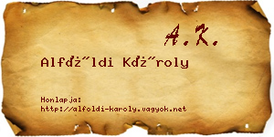 Alföldi Károly névjegykártya