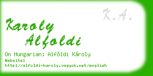 karoly alfoldi business card